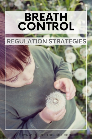 Breath control strategies for children to use deep breathing as a self regulation strategy.
