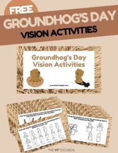 groundhogs day vision activities for vision therapy and occupational therapy