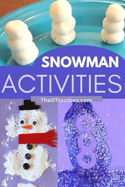 Actividades y manualidades con muñecos de nieve para que los niños desarrollen sus habilidades en la terapia y en casa.