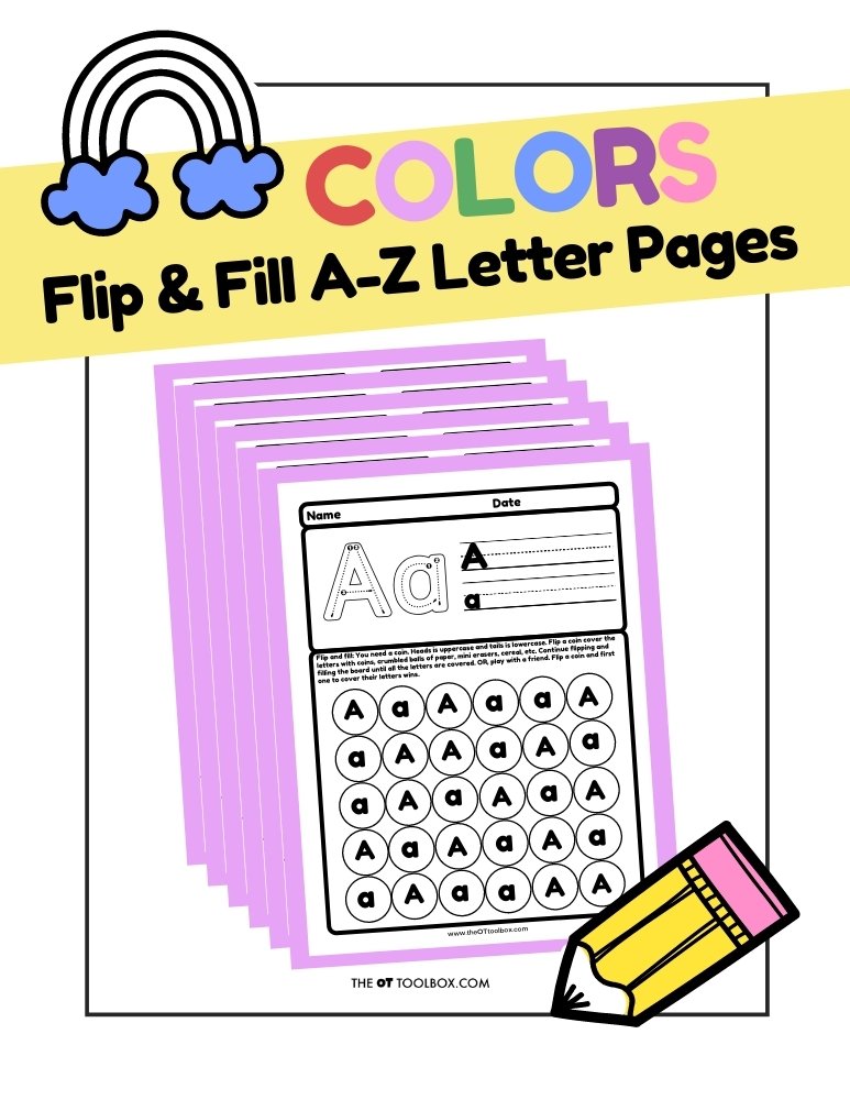 Fine Motor Flip and Fill A-Z Letter Pages