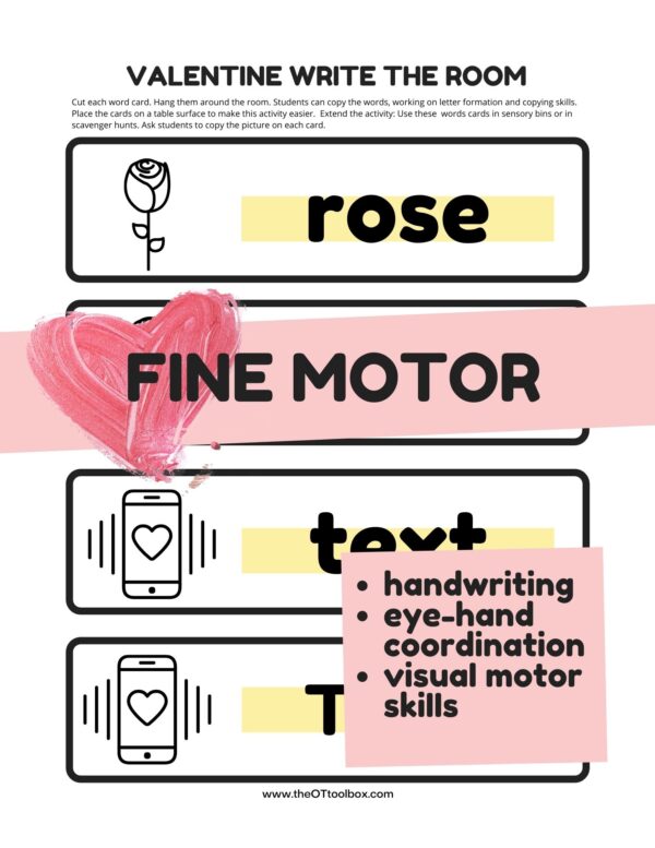 Valentines Day Write the Room activity