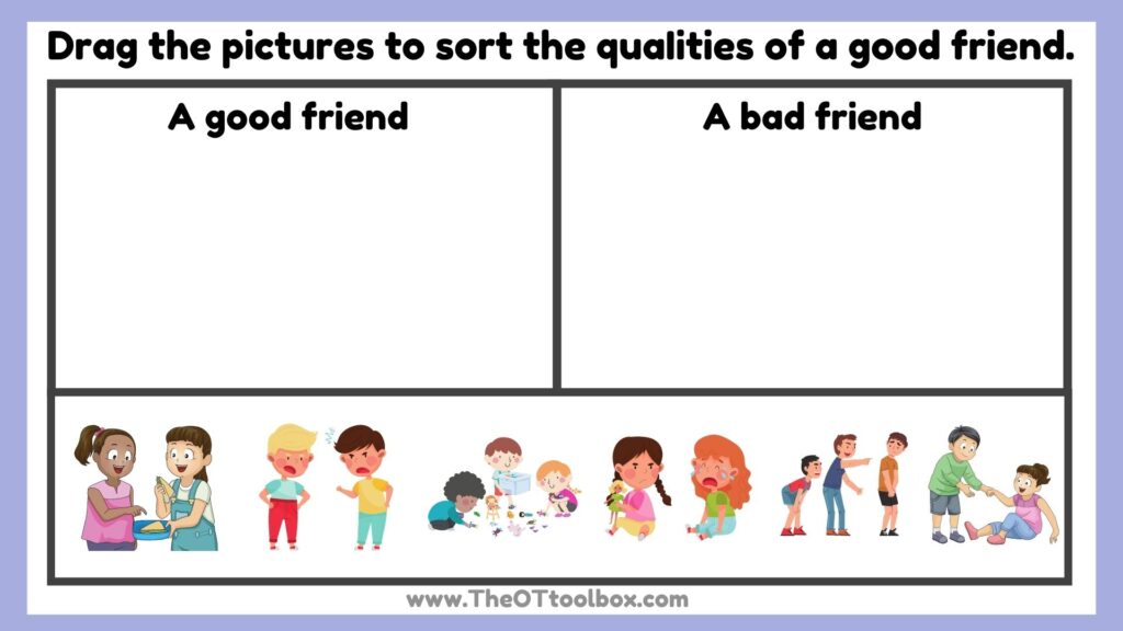 Help kids to identify  and write about qualities of a true friend paragraph writing that can develop social emotional skills.
