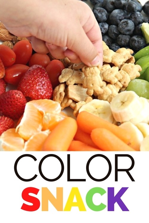 Kids can make this color snack and develop skills, and learn colors with a Bear Sees Colors activity.