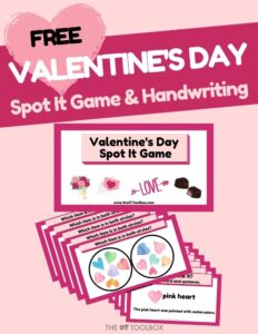 Valentine's Day handwriting activity and free slide deck for occupational therapy