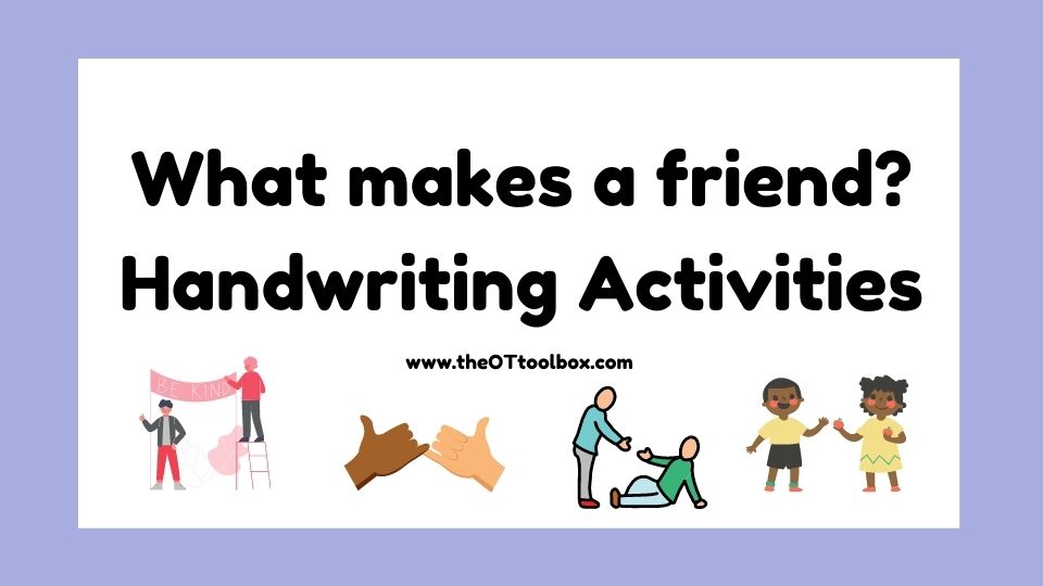 Friendship Writing activity for handwriting and developing resilience in kids as part of social emotional learning.