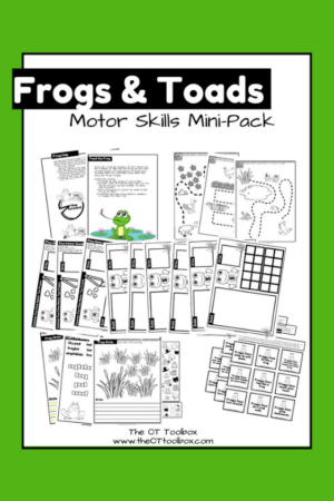 frog and toad activities motor skills packet