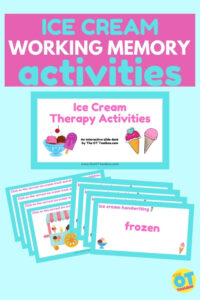 ice cream activity for working memory skills