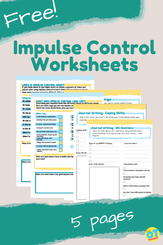 Free impulse control worksheets to help kids and teens with impulse control skills.