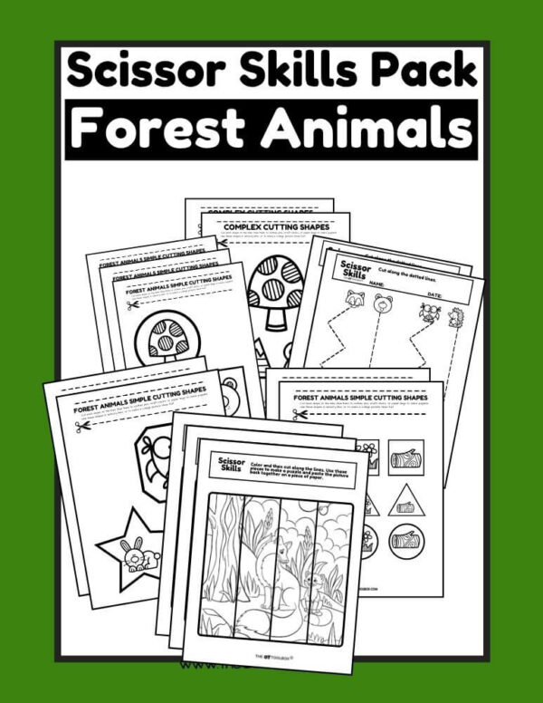 Forest animals scissor skills pack