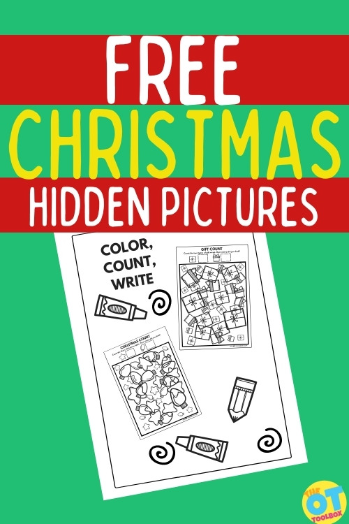 Hoja de trabajo con imágenes ocultas de Navidad