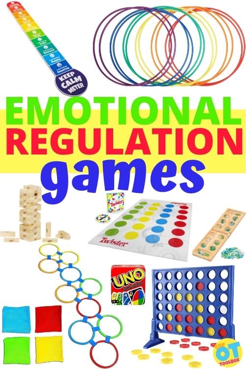 Juegos de regulación emocional para apoyar la conciencia emocional y la autorregulación y enseñar las Zonas de Regulación u otro currículo de regulación.