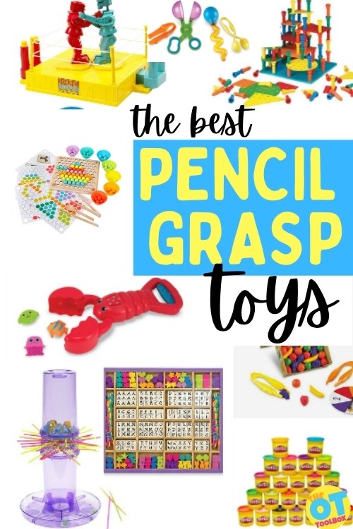 The best pencil grasp toys to support the fine motor skills needed for a better pencil grip.