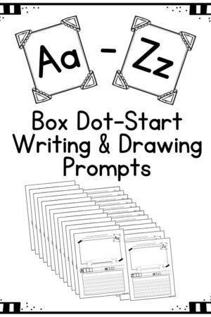 A-Z box dot start writing and drawing prompts