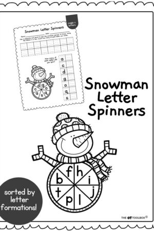 Snowman Letter Spinners- Printed Letters
