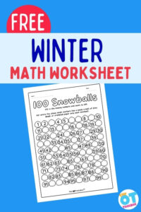 winter math worksheet 100th day of school
