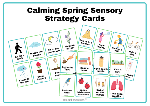 Calming sensory strategy cards-Spring theme