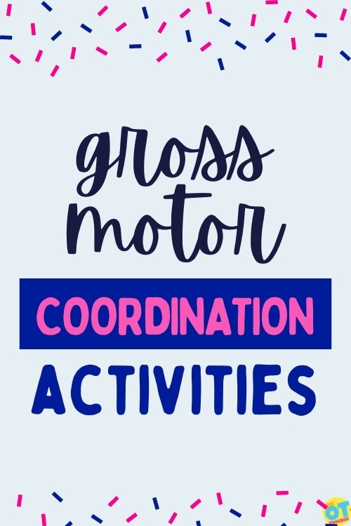 Gross motor coordination activities for occupational therapy or physical therapy using play to develop balance and coordination.