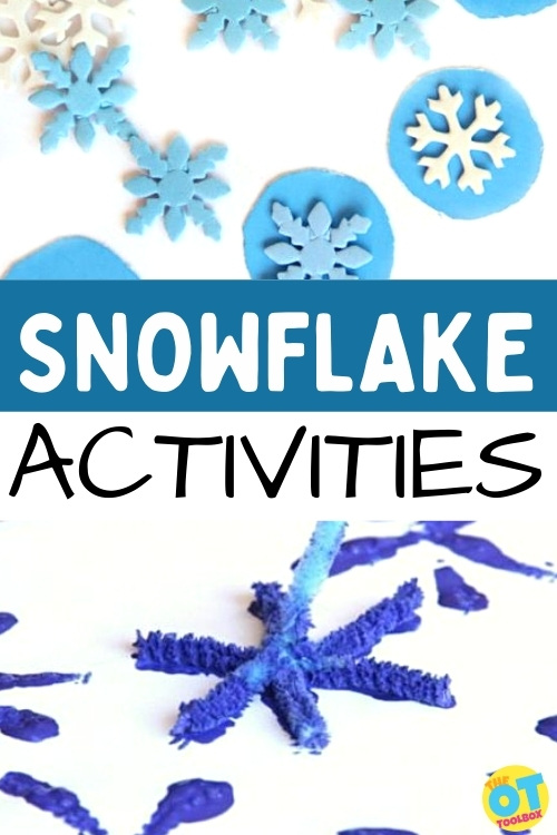 Snowflake activities for occupational therapy during winter months.
