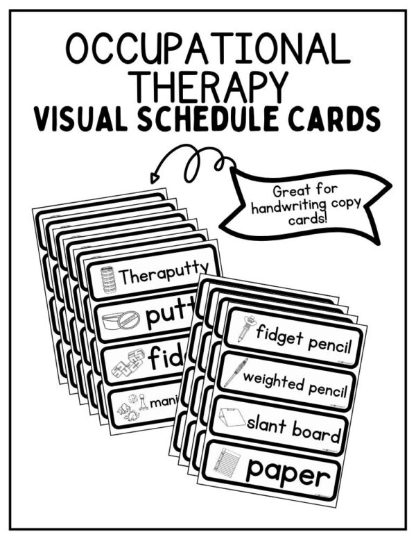 occupational therapy visual schedule cards