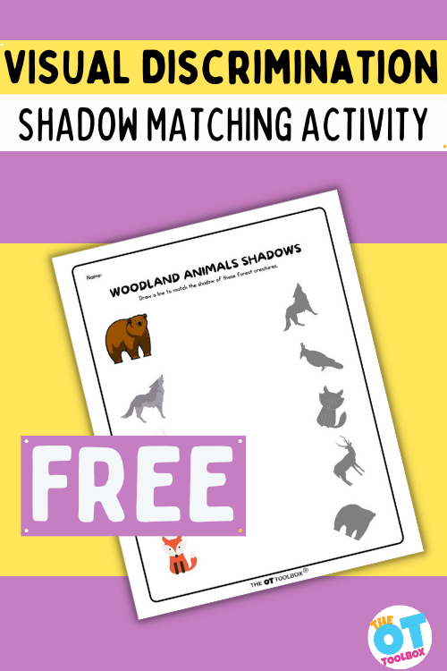 shadow matching worksheet with forest animals theme
