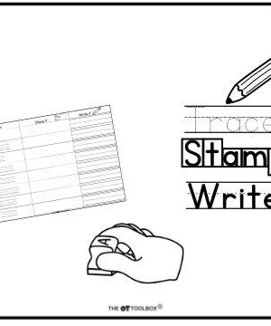 Multisensory writing sheets- Trace, stamp, write worksheets