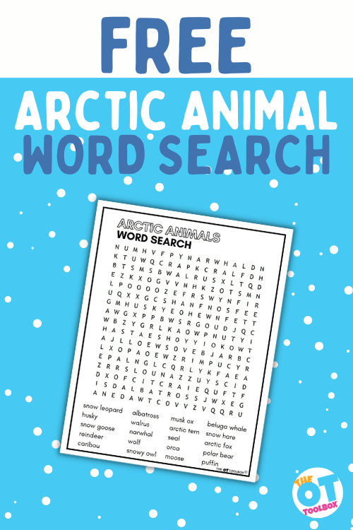 Arctic animal word search PDF