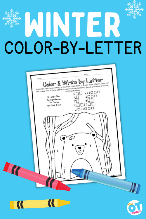 Winter color by letter sheet
