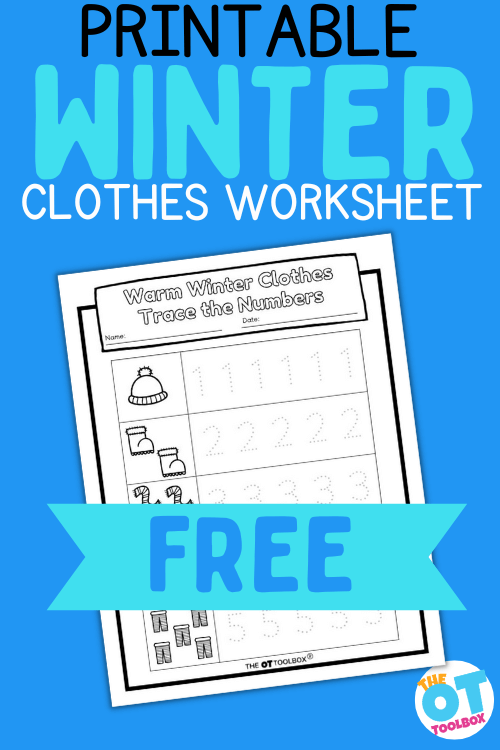 Number Tracing worksheet for winter