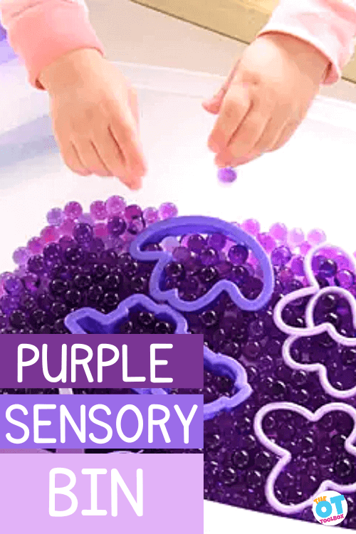 Purple sensory bin
