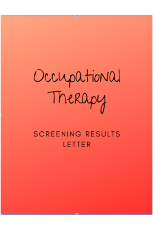 Occupational Therapy Screening Results Letter
