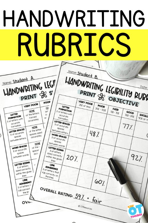 rubric for handwriting