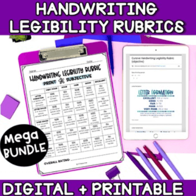 Handwriting rubric bundle