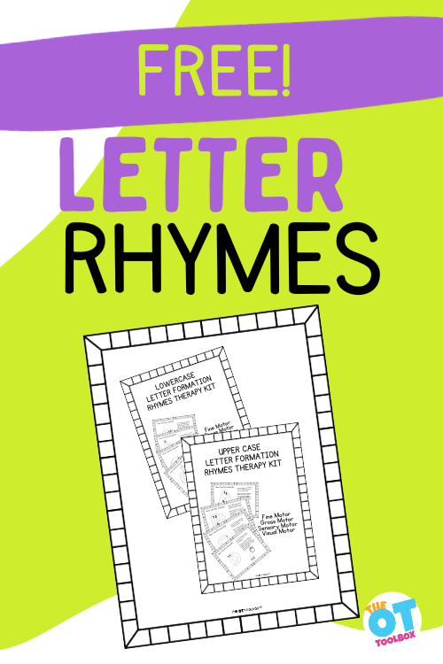 letter rhymes packet on green and white background with text that says "Free Letter Rhymes"