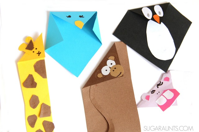 Folded paper animal crafts for kids based on the book, Beautiful Oops