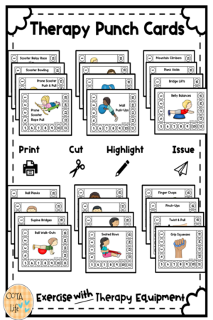 Therapy Exercise Punch Cards