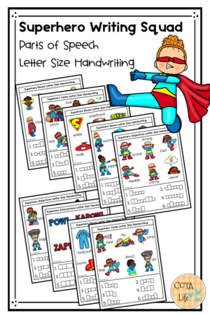 Superhero Writing Squad | Letter Size Handwriting