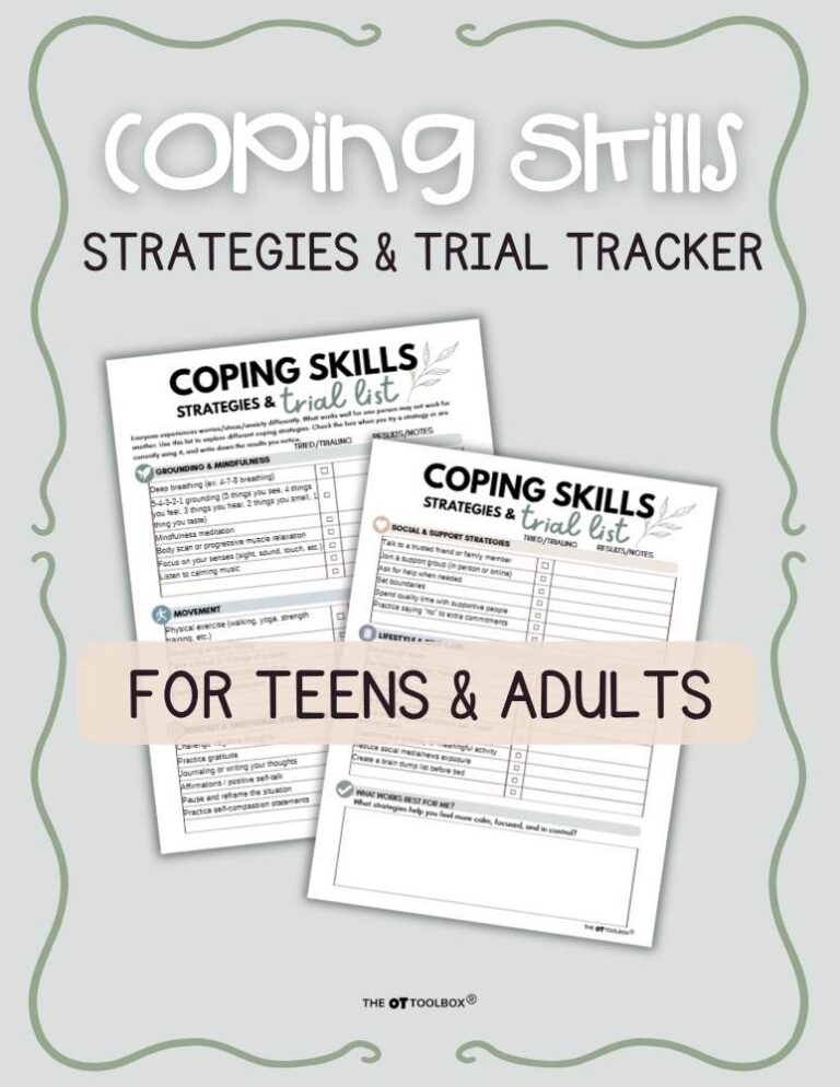 Coping Skills Toolbox | Strategies & Trial Tracker for Teens and Adults ...