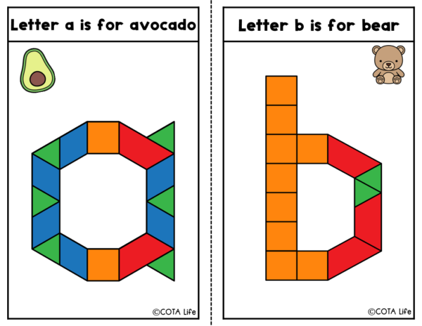Pattern Block Letter, Number & Math Symbol Cards - The OT Toolbox