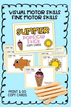Summer popsicle stick copy cards