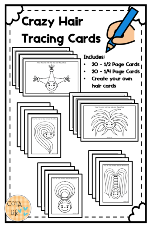 Crazy Hair Tracing Cards