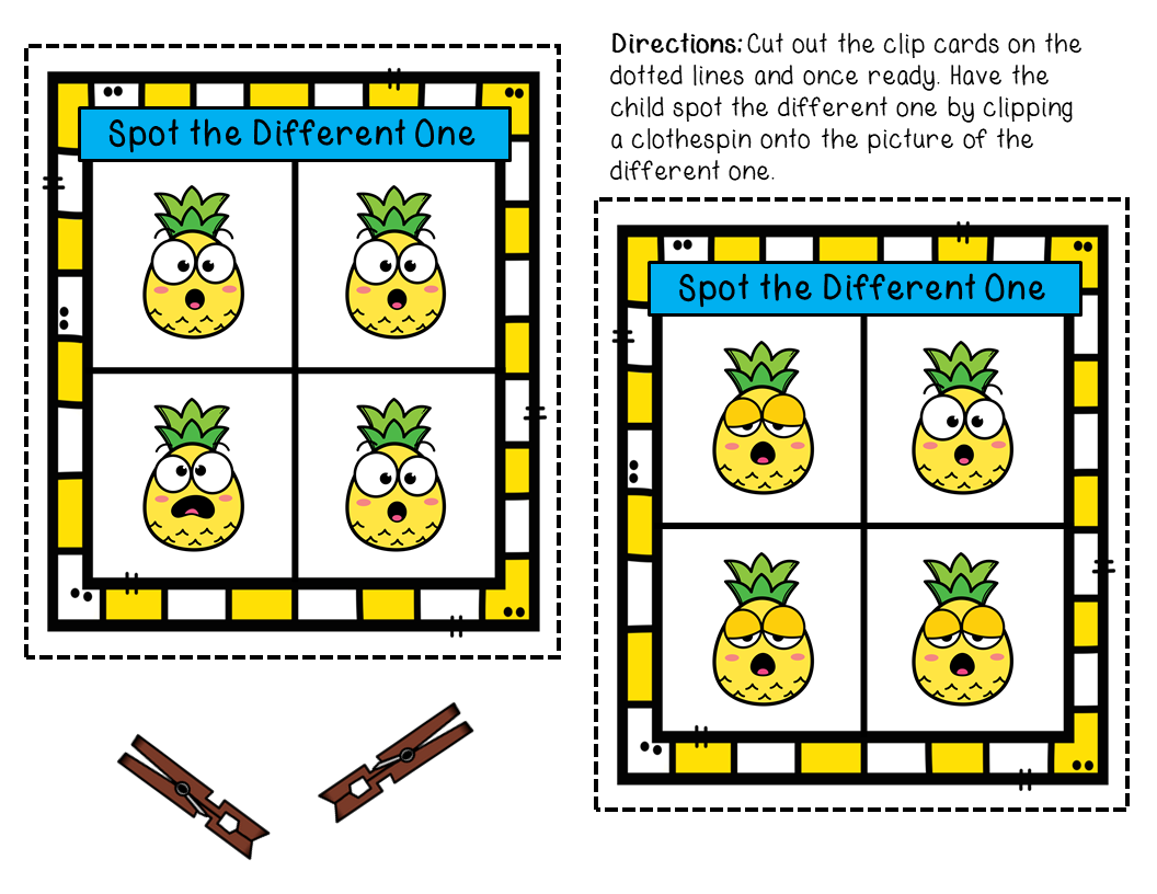 Spot the Difference Emotion Clip Cards - Summer - Image 5