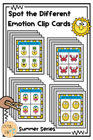 Spot the Difference Emotion Clip Cards - Summer
