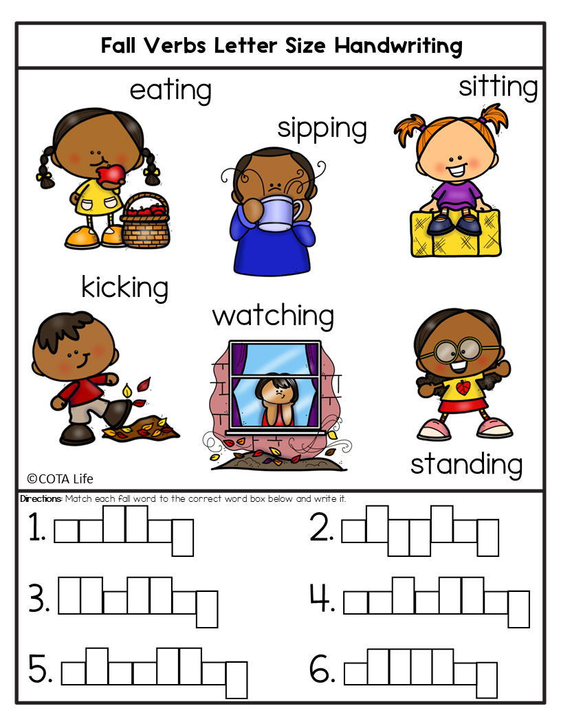 Letter Size Handwriting Worksheets | Parts of Speech Activities | Fall Theme - Image 4