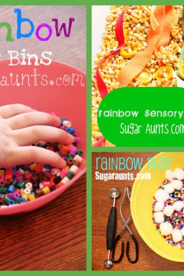 rainbow sensory bins
