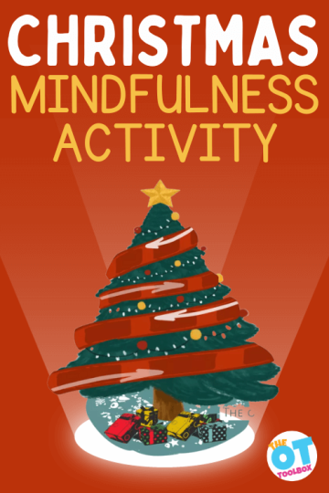 Picture of Christmas tree with arrows on ribbons and text reading "Christmas mindfulness activity"