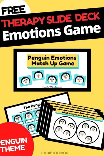 Juego de emociones para el desarrollo socio-emocional con temática de pingüinos
