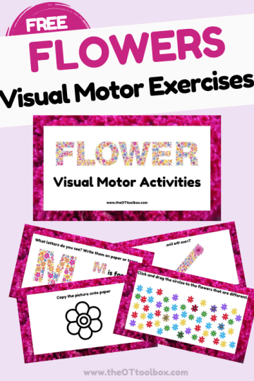 Ejercicios visomotores de flores para la terapia