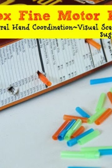 Push straws in holes in an empty cereal box