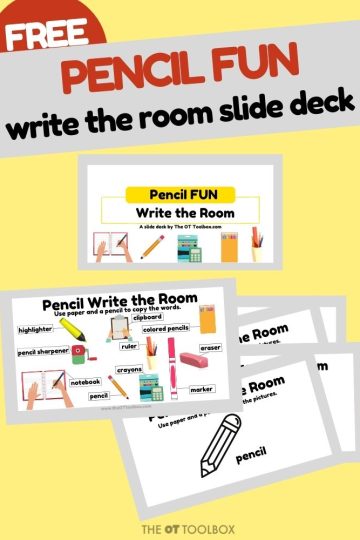 Actividad de escritura a mano de la habitación