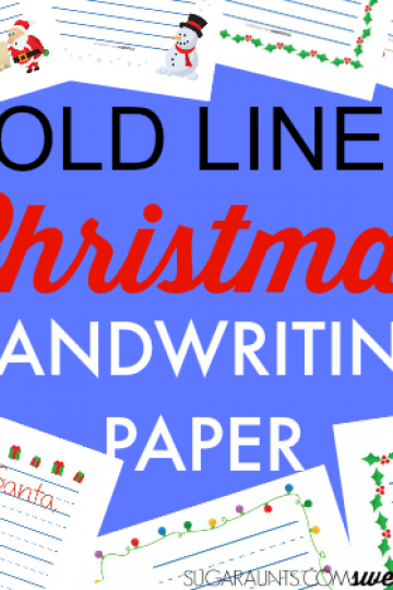 Bold lined paper for Christmas and holiday handwriting activities